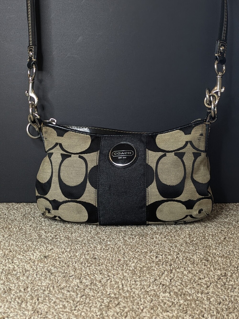 COACH Demi Y2K Convertible Crossbody Shoulder Bag Signature C Jacquard Canvas